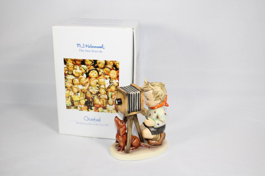Goebel Hummel The Photographer #178: Box Included. Measures about 4 3/4" tall. No chips or cracks. Made in Western Germany.