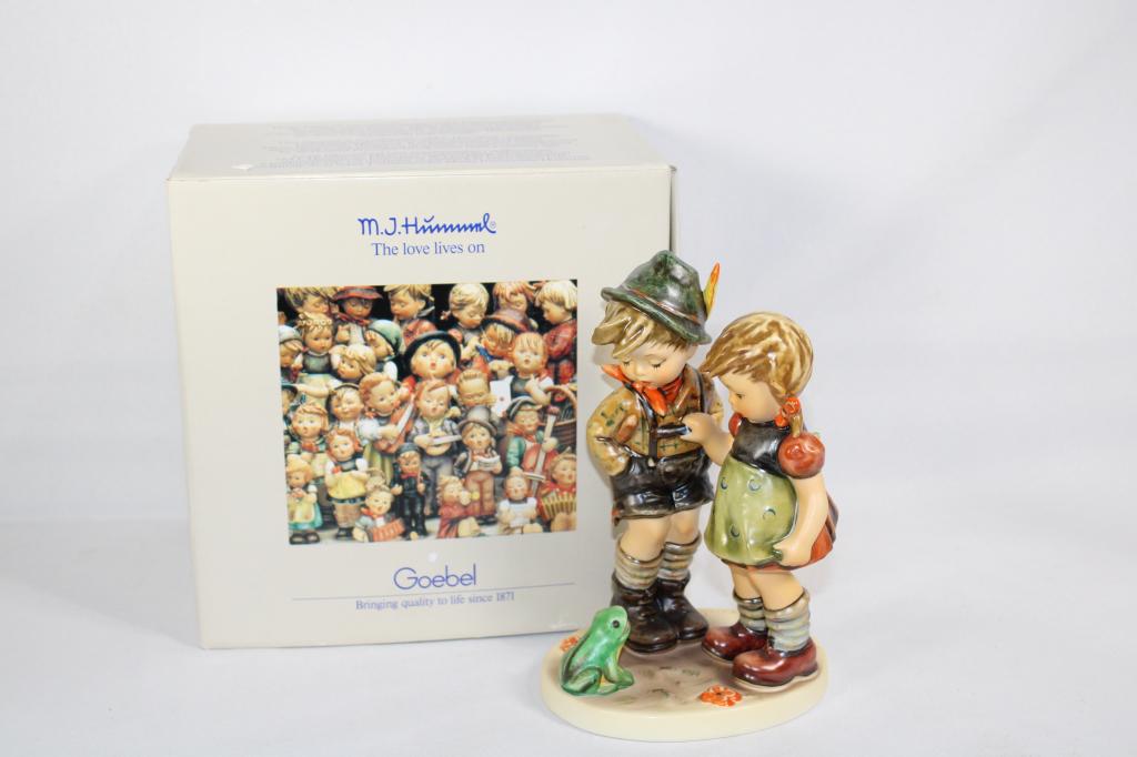 Goebel Hummel Timid Little Sister #394: Box included. Measures about 6 1/2" tall. No chips or cracks. Made in Western Germany.