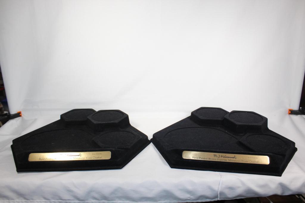 Pair of Goebel Hummel Stands: Measures approx. 3.5 by 18 by 17 inches. as pictured