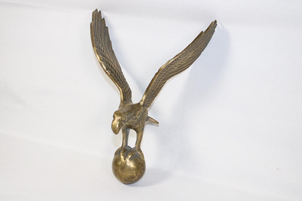 Brass Eagle on Ball Sculpture (1 of 3)
