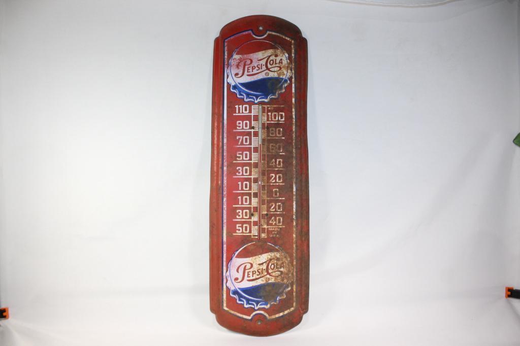 VTG Large Pepsi Cola Metal Thermometer (1 of 6)
