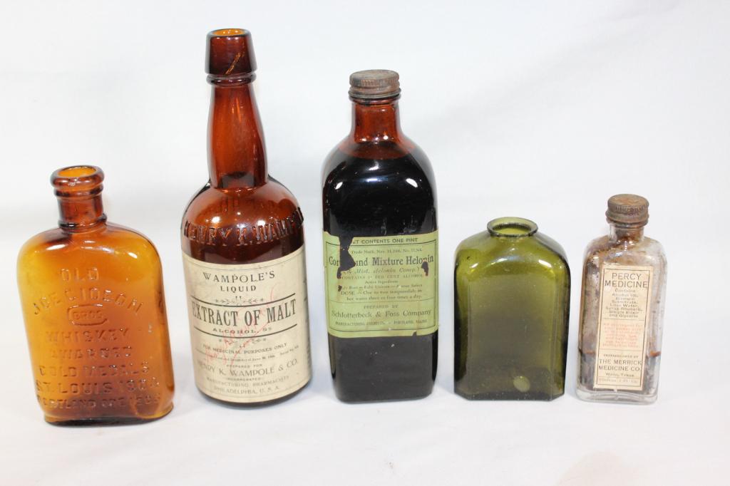 Antique Medicine Bottles - Wampoles, Percy etc. (1 of 5)