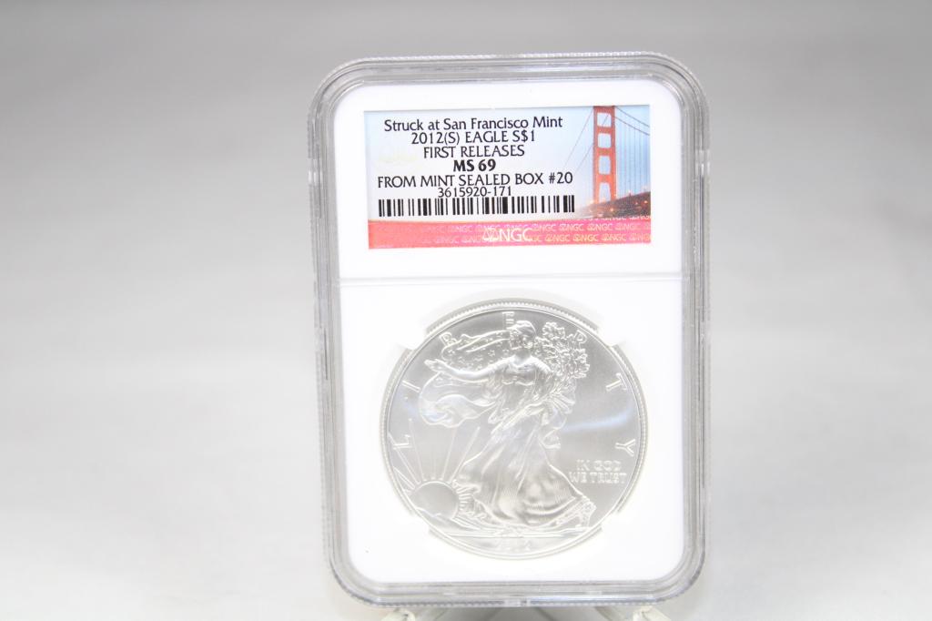 2012-S Eagle Silver Dollar - Graded MS 69 (1 of 3)
