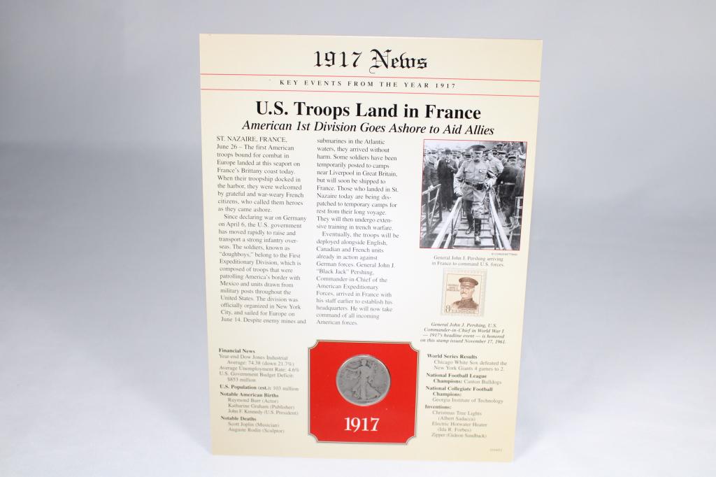 1917 Walking Liberty Half-Dollar w/ History Sheet (1 of 5)