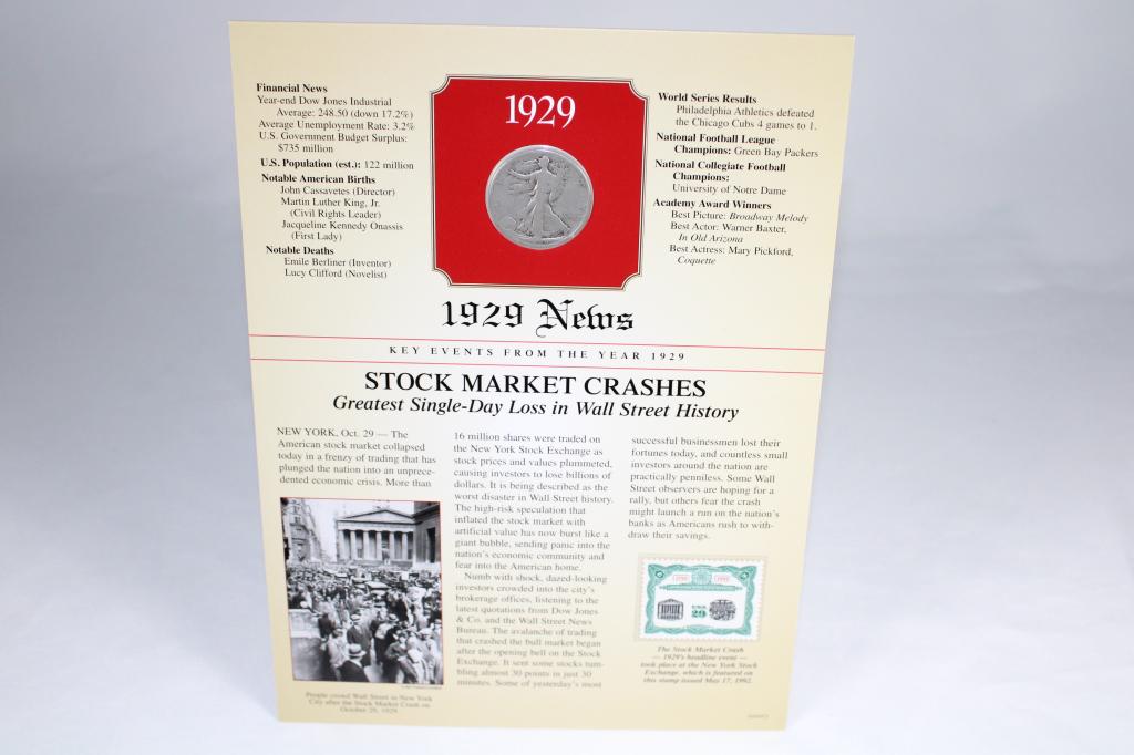 1929 Walking Liberty Half-Dollar w/ History Sheet (1 of 5)