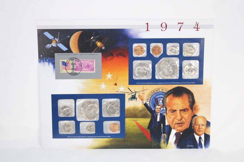 1974P/S Uncirculated Coin Mint Set, Historic Stamp, Postmark (1 of 2)