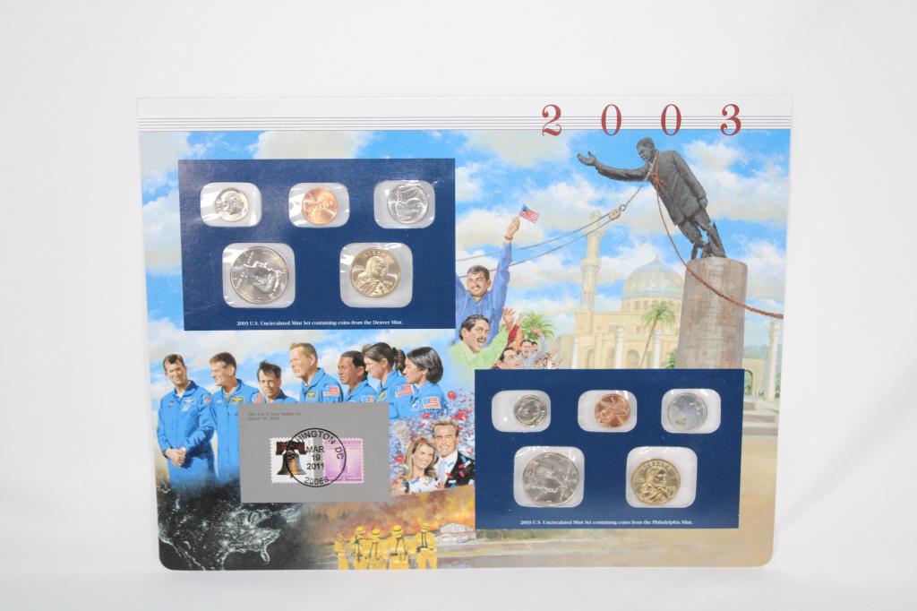 2003P/D Uncirculated Coin Mint Set, Historic Stamp, Postmark (1 of 2)