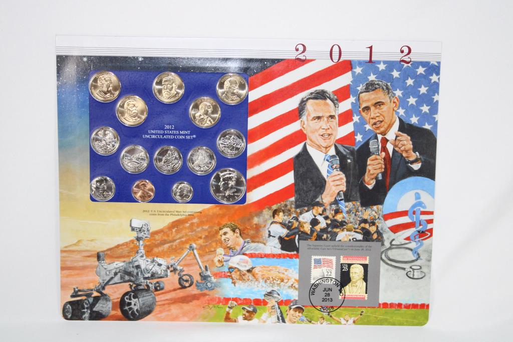 2012P Uncirculated Coin Mint Set, Historic Stamp, Postmark (1 of 2)