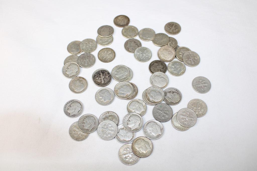 Lot of 50 Silver Roosevelt Dimes 90% (1 of 1)