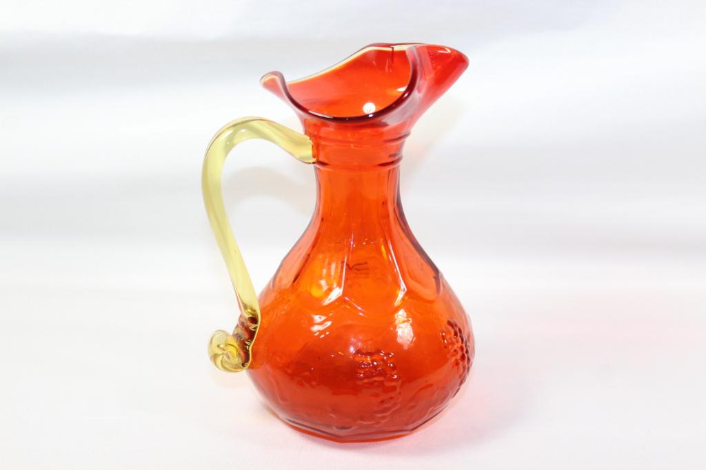 Amberina Glass Pitcher - Embossed Grapes (1 of 2)