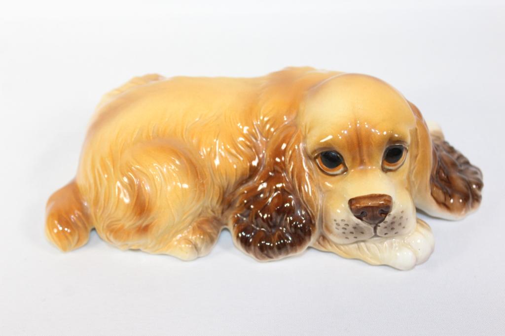 VTG Lefton Cocker Spaniel Laying Down Figurine (1 of 4)