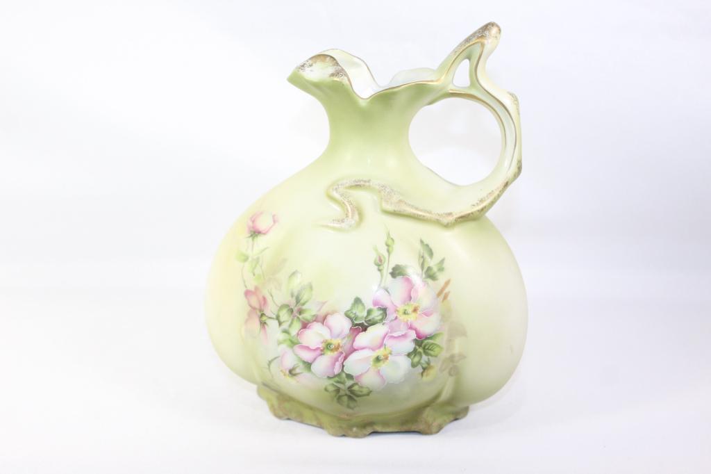 Hand Painted Nippon Floral Pitcher (1 of 4)