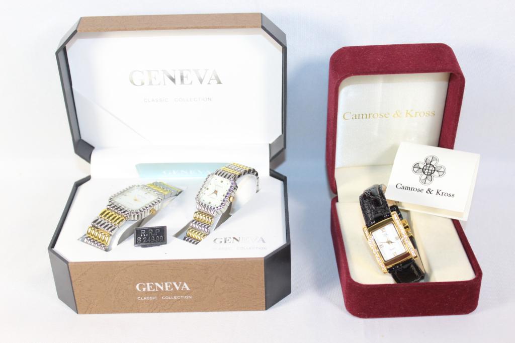 Pair of Watches - Geneva - JBK: with cases - needs batteries