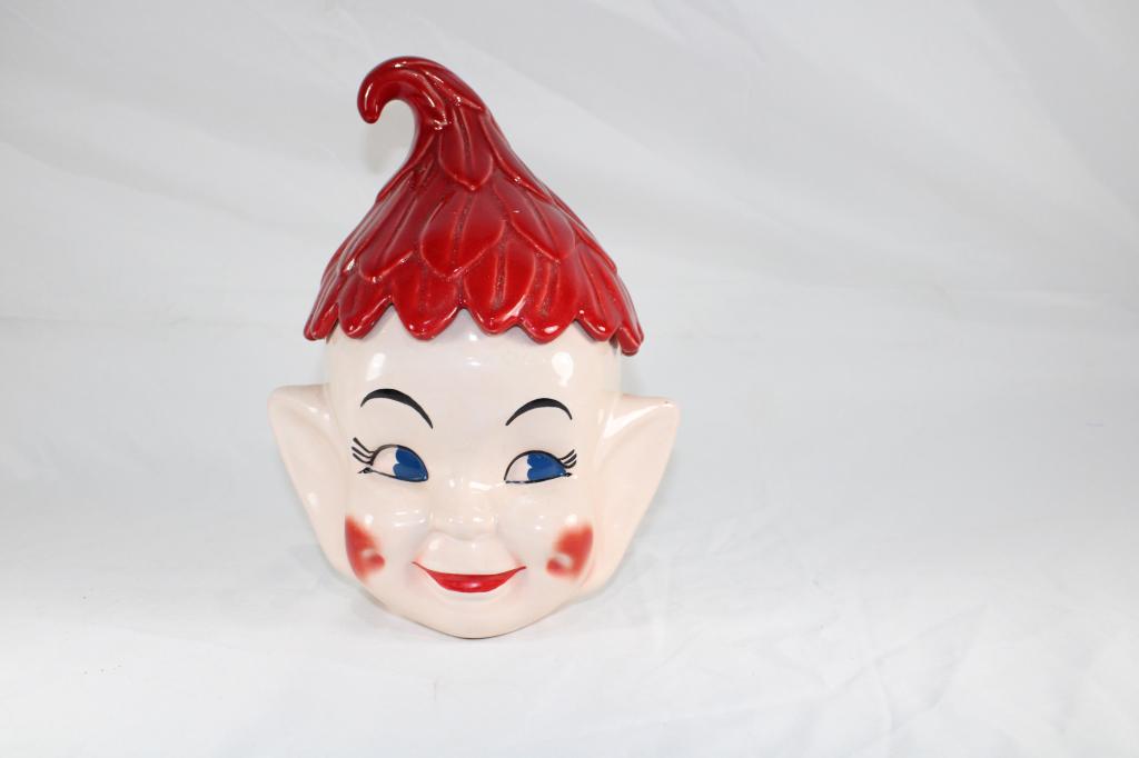 VTG Elf Cookie Jar - Dimpled Cheeks (1 of 7)