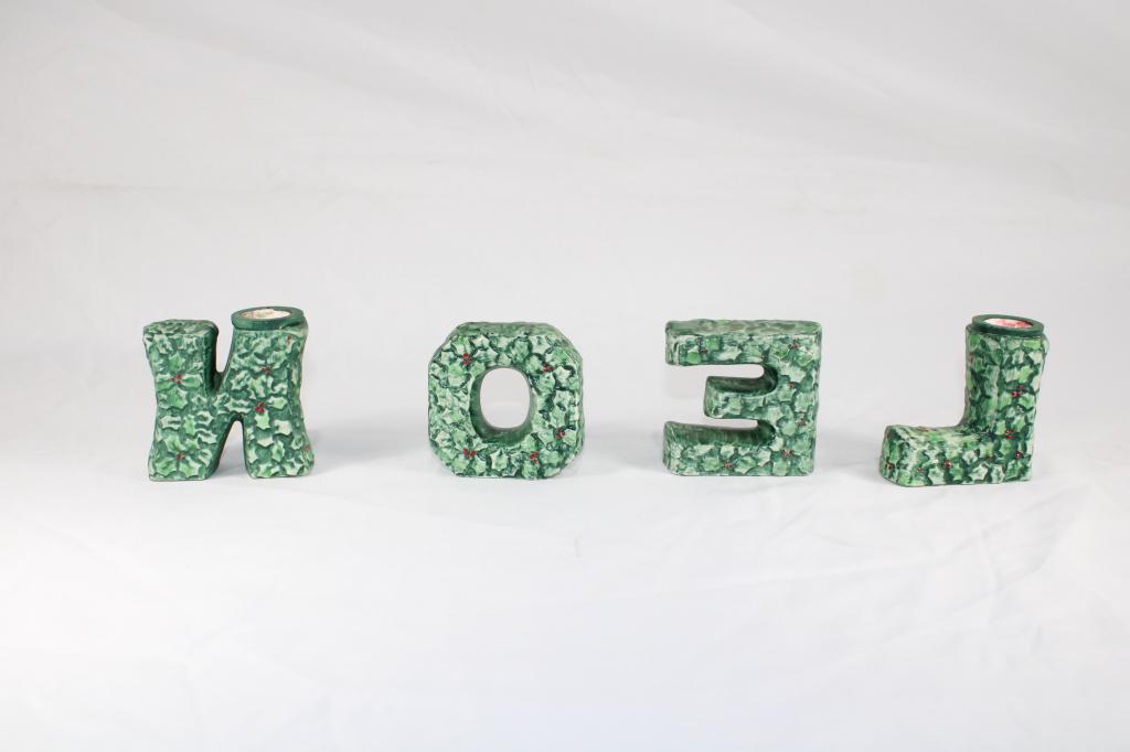 VTG Lipper and Mann Napco NOEL Candle Holders (1 of 4)