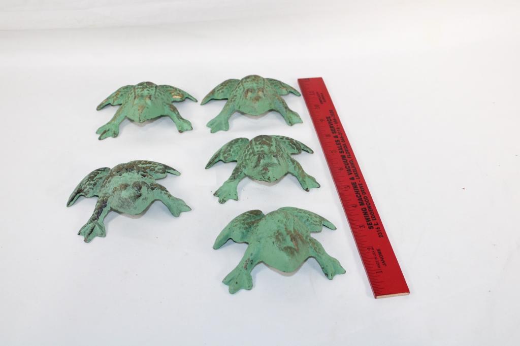Lot of 5 Cast Iron Frogs (1 of 1)