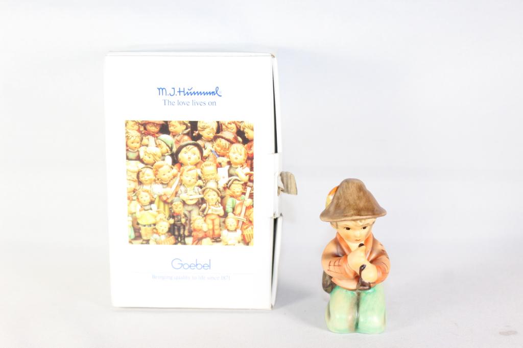 Hummel - Little Tooter #214 w/ box: measures about 3 1/8 inches tall, no chips or cracks, Western Germany