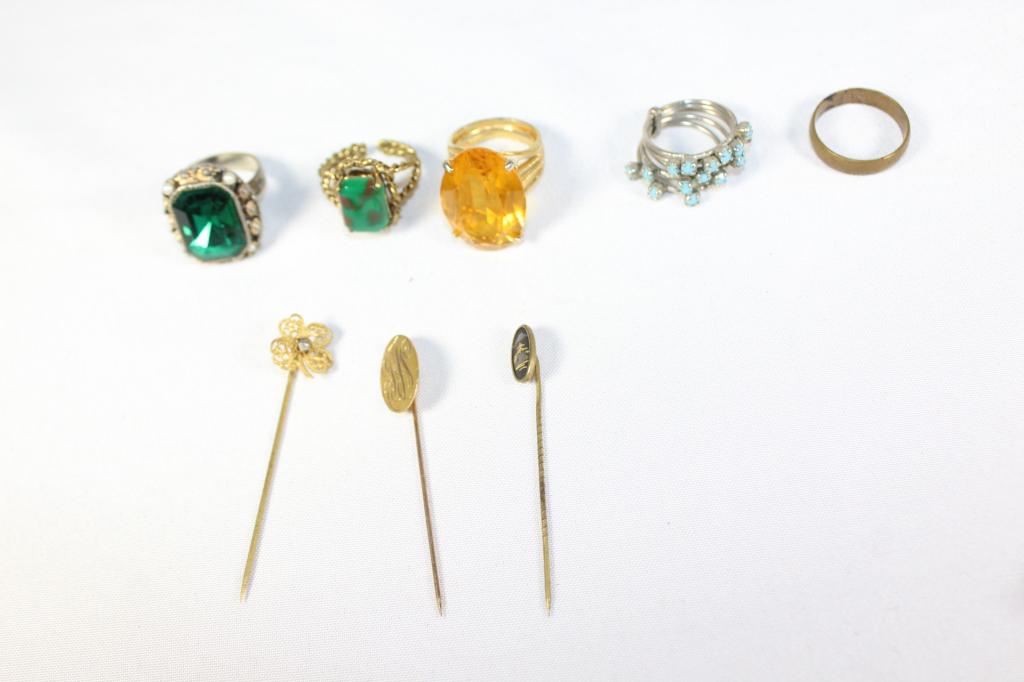 Costume Rings and Trio of Lapel Pins (1 of 5)