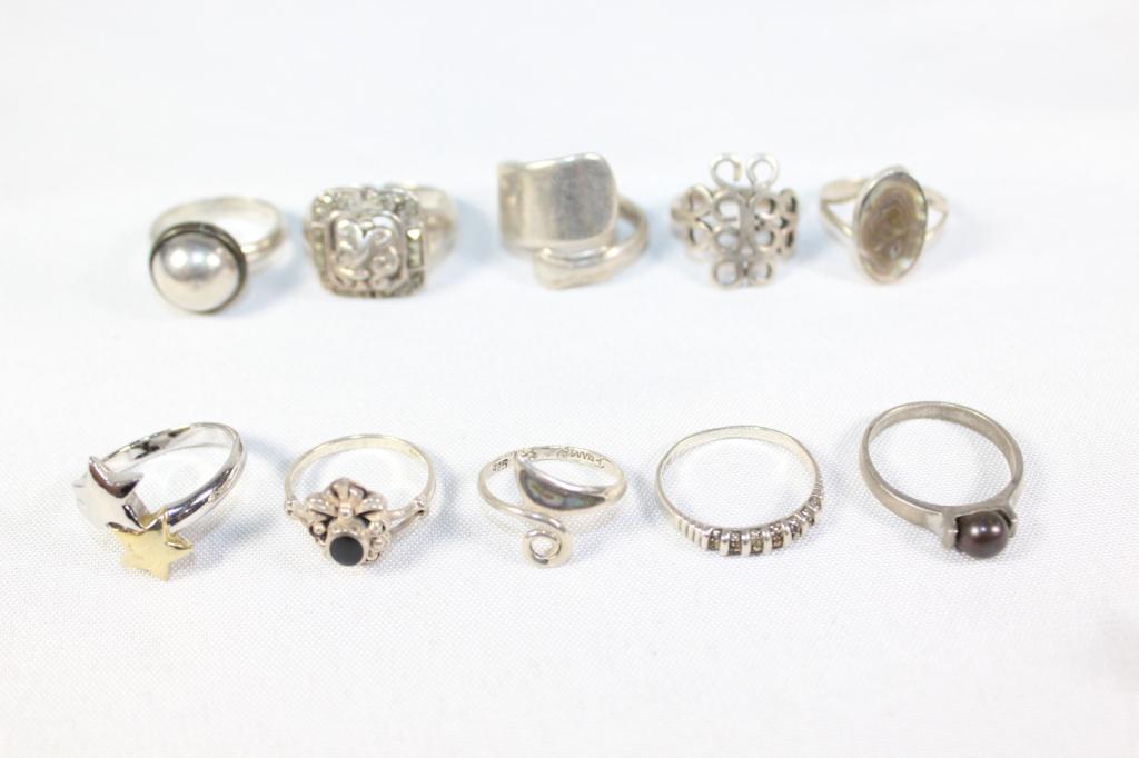 Lot of 10 Sterling Silver Rings (1 of 5)