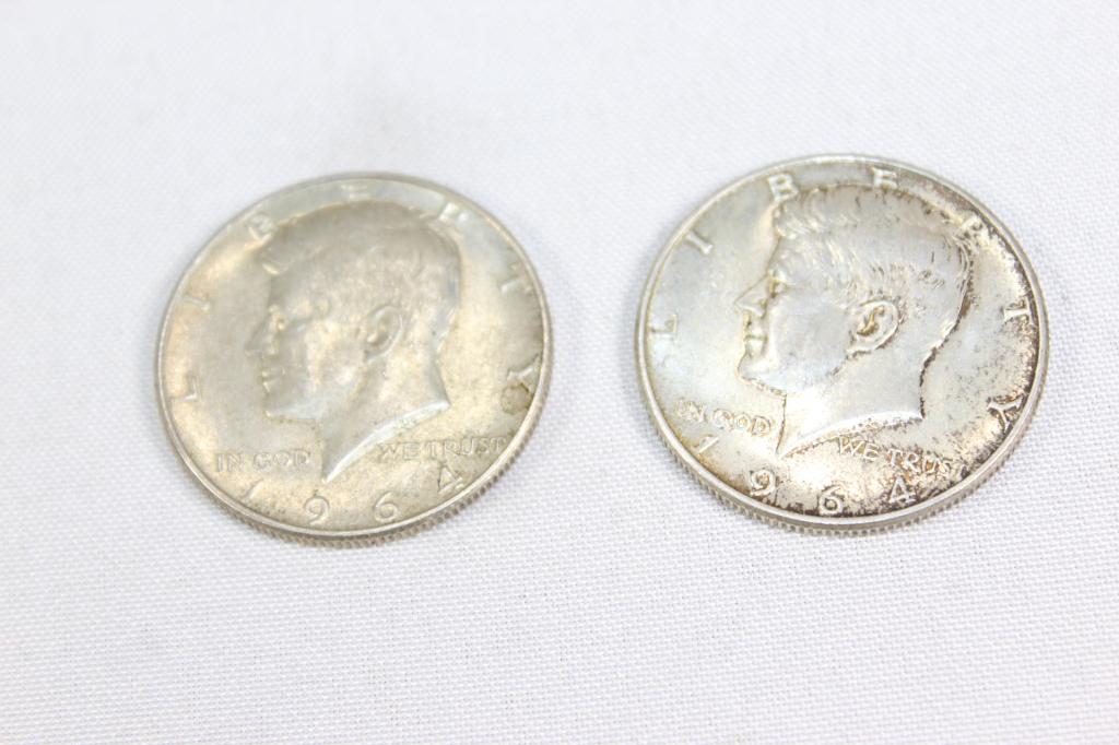 1964 and 1964D Silver Kennedy Half Dollars (1 of 2)