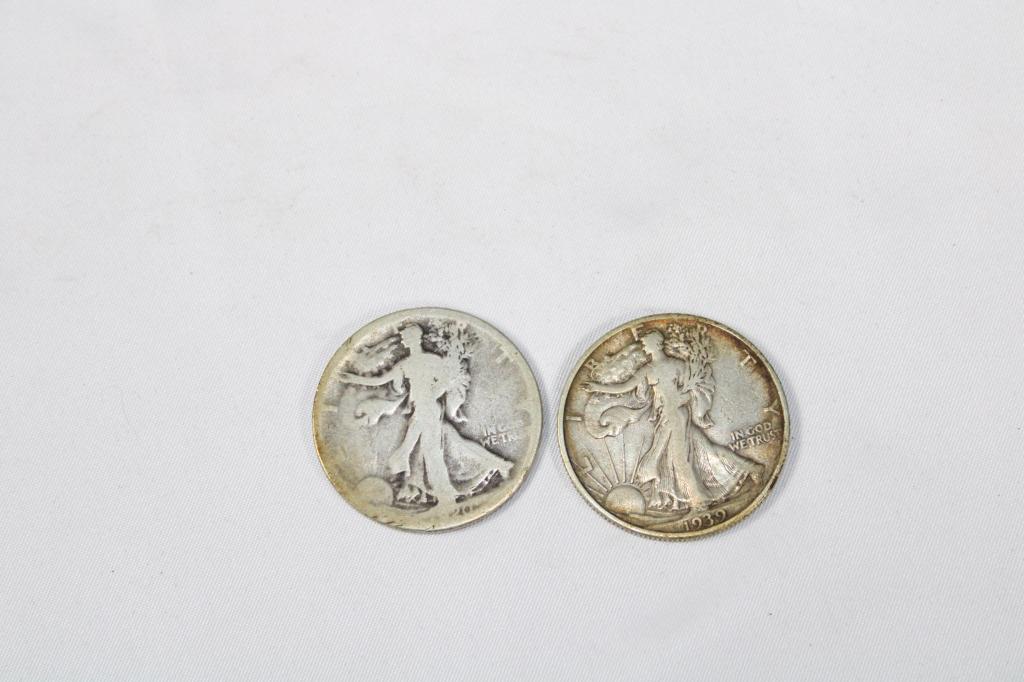 Pair of Walking Liberty Half Dollars 1939 & 1920 (1 of 2)