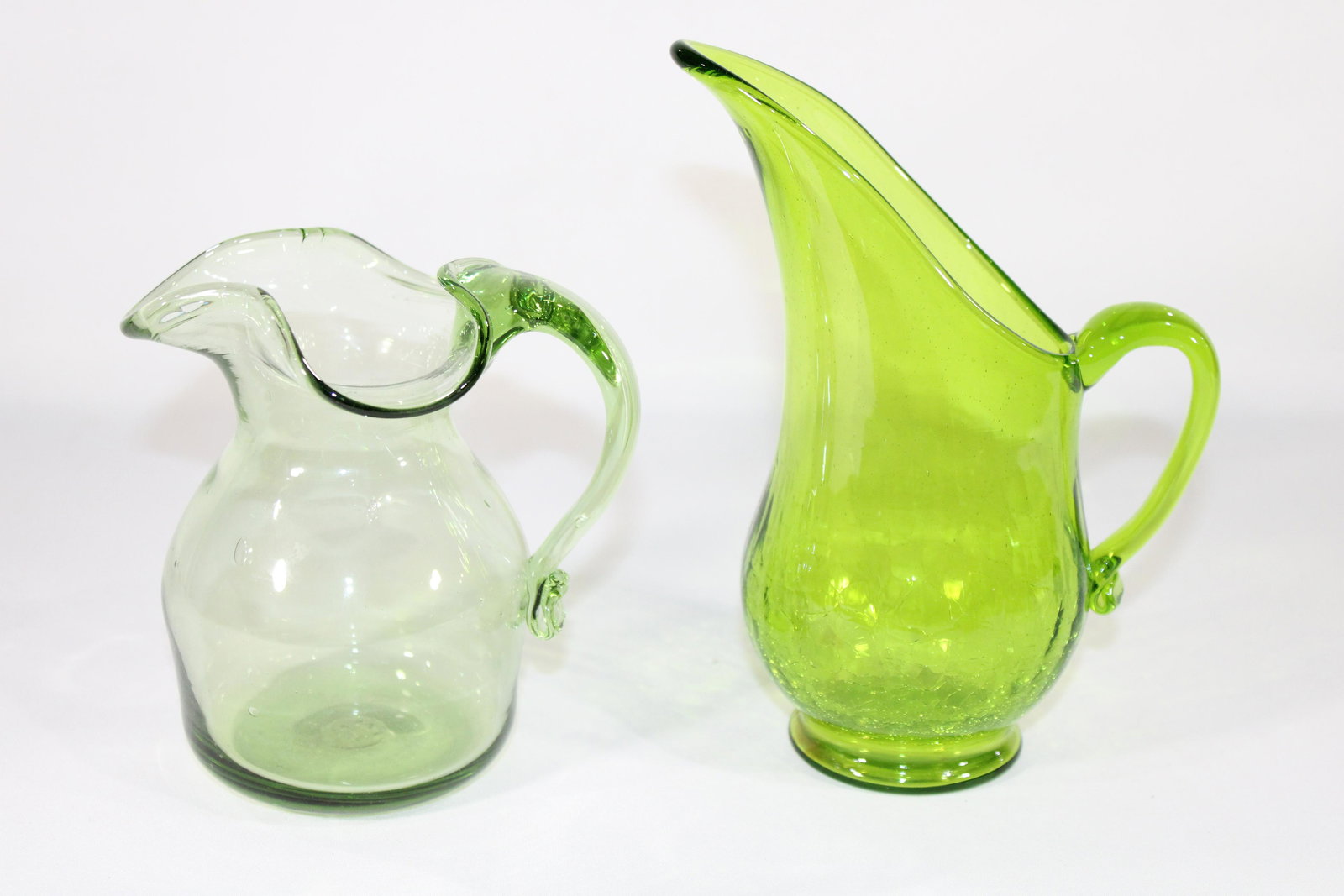 Kanawha Green Crackle Pitcher / Large Green Pitcher (1 of 6)