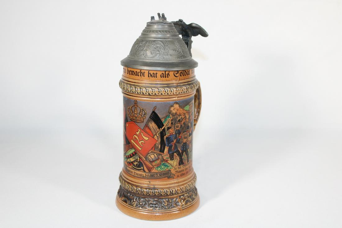 German Beer Stein with Pewter Lid (1 of 6)