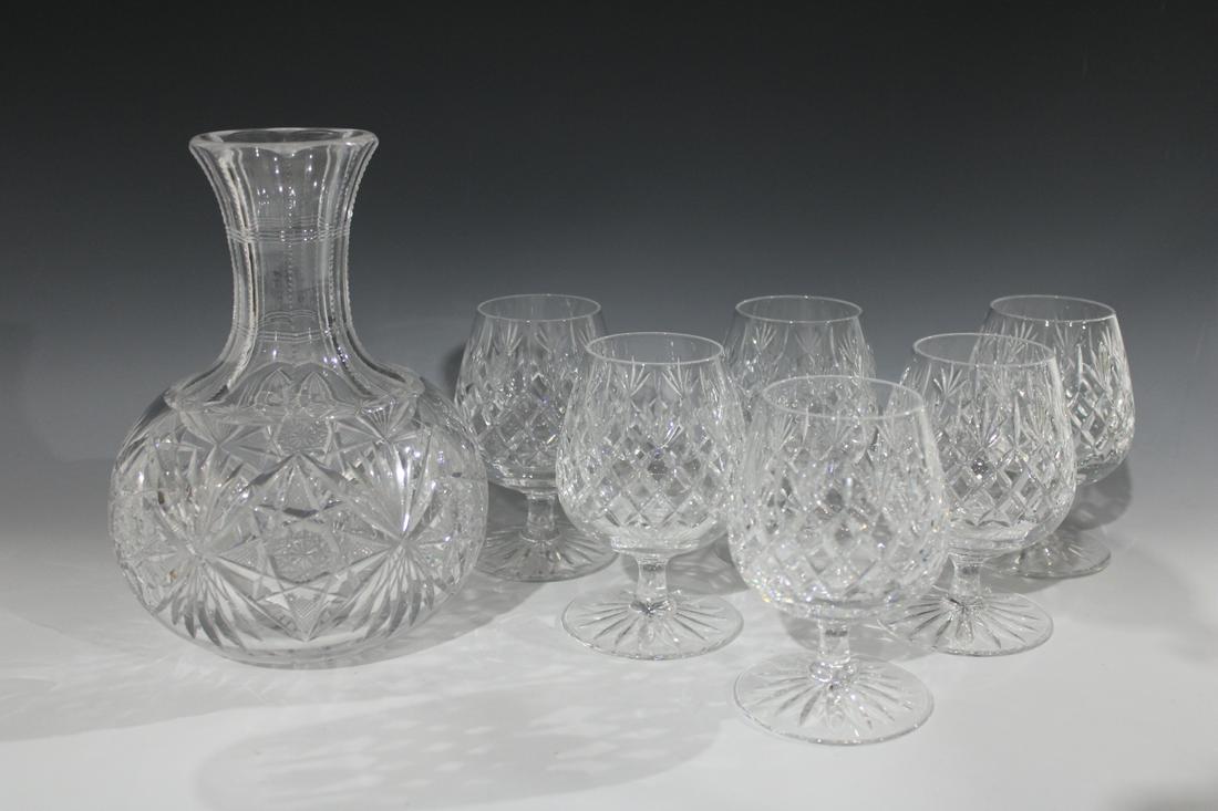 Crystal Decanter and 6 Brandy Snifters (1 of 3)