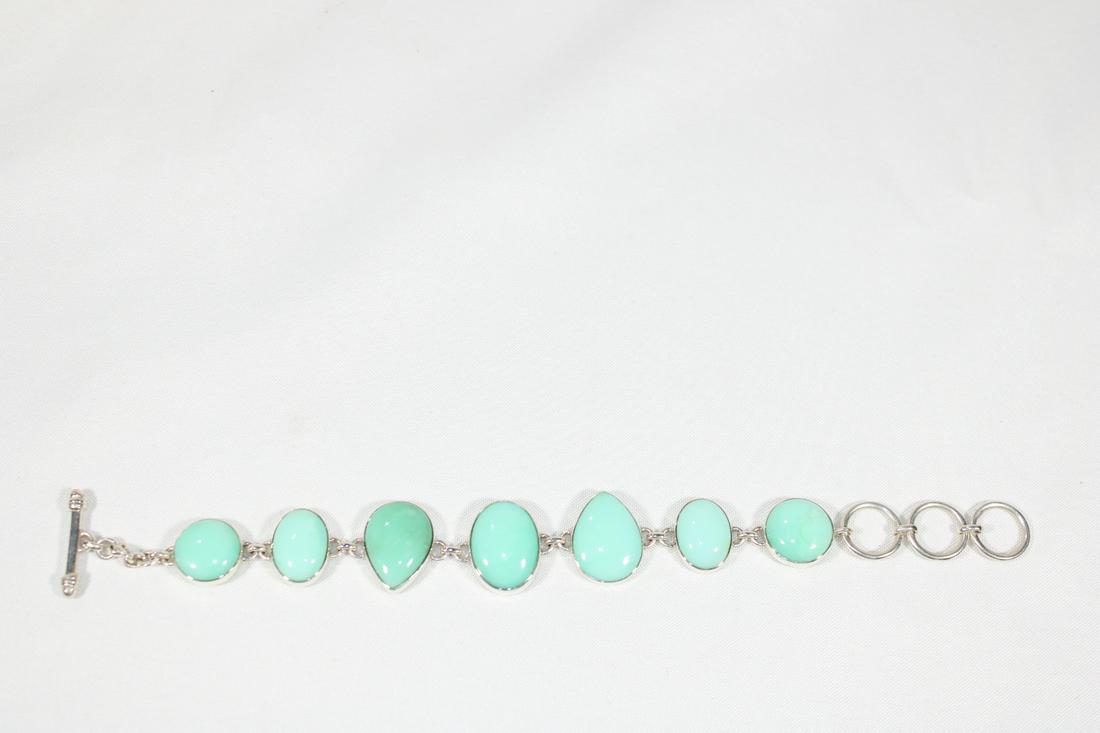 Mint Green Opal Sterling Silver Bracelet (1 of 5)
