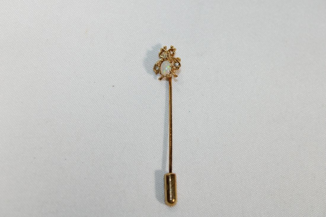 14k Gold Opal Insect Lapel Pin (1 of 3)