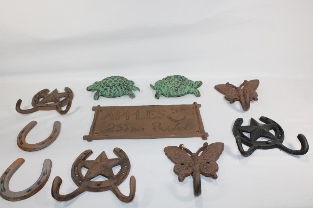 10 Pc. Cast Iron Lot- Apples Sign, etc (1 of 7)