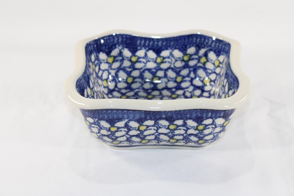 Polish Pottery Artistic Ceramics Square Bowl (1 of 4)