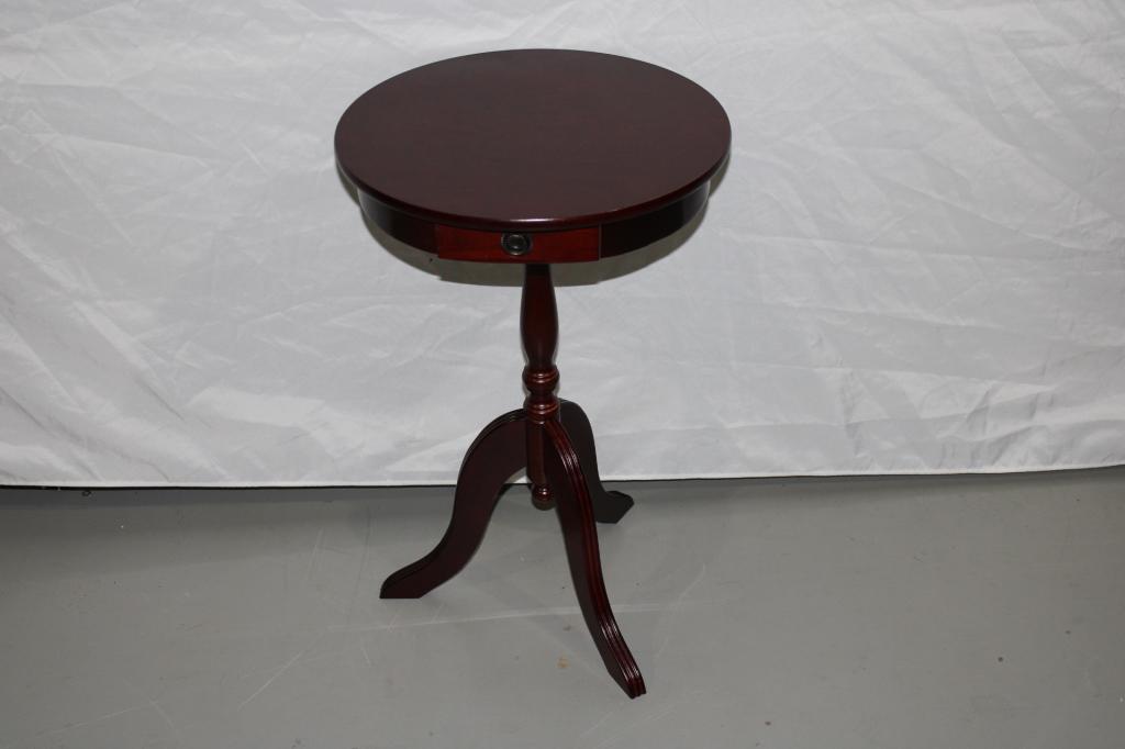 Small Round Drum Style End Table (1 of 3)