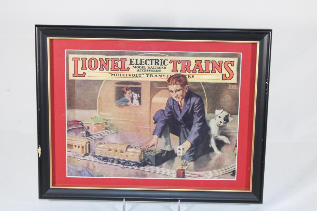 Framed Lionel 1925 Repro Cover of Catalog: measures about 13 x 10 1/2 inches