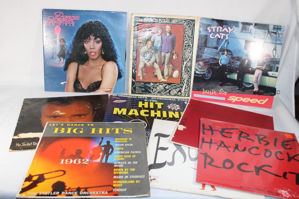 Lot of Vintage Albums/ Records: Includes: Donna Summer, Stray Cats, German Army Chorus, Phil Collins etc.