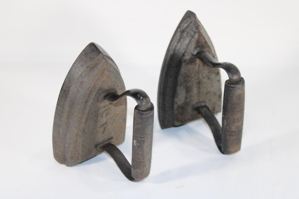 Pair of Cast Iron Vintage Sad Irons (1 of 3)