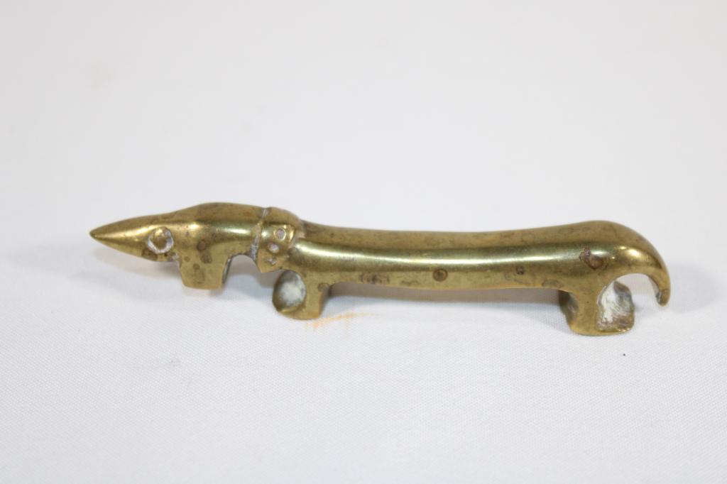 Vintage Brass Dachshund Shaped Bottle Opener (1 of 4)