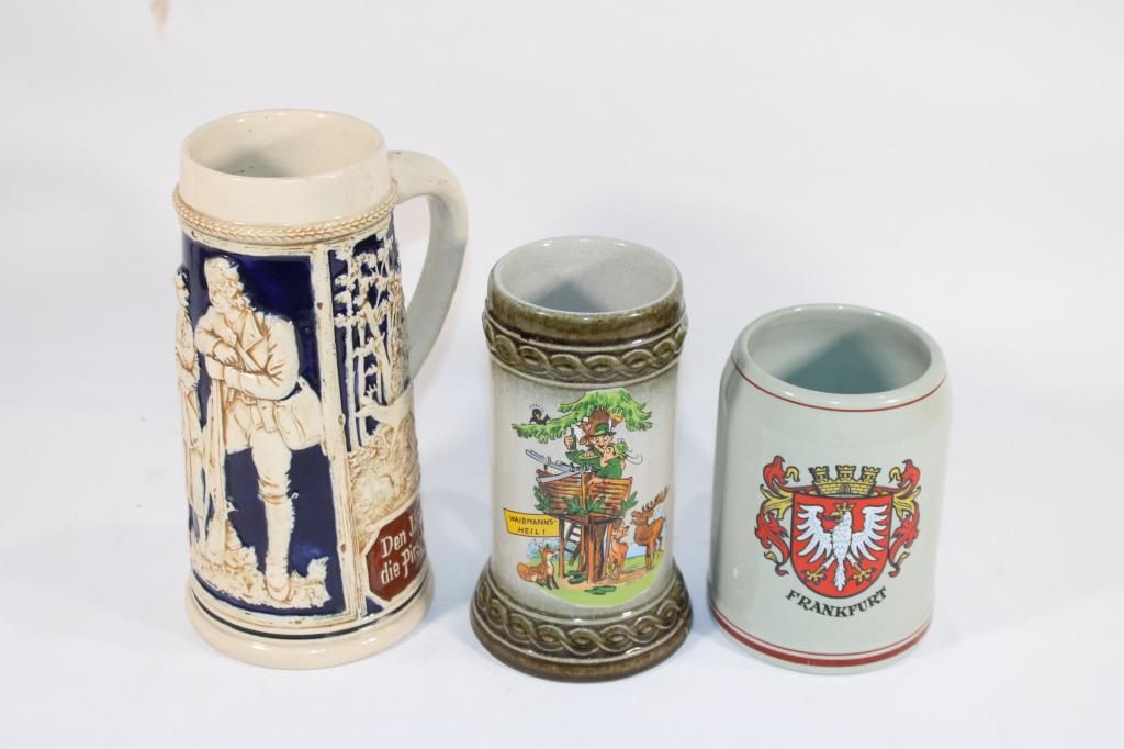 Trio of Vintage Ceramic Beer Steins - Frankfurt et (1 of 3)
