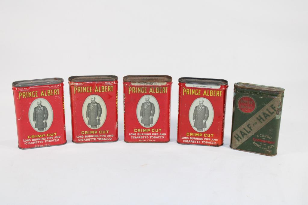 Lot of Prince Albert Tobacco Tins /Half & Half Tin: good overall as pictured