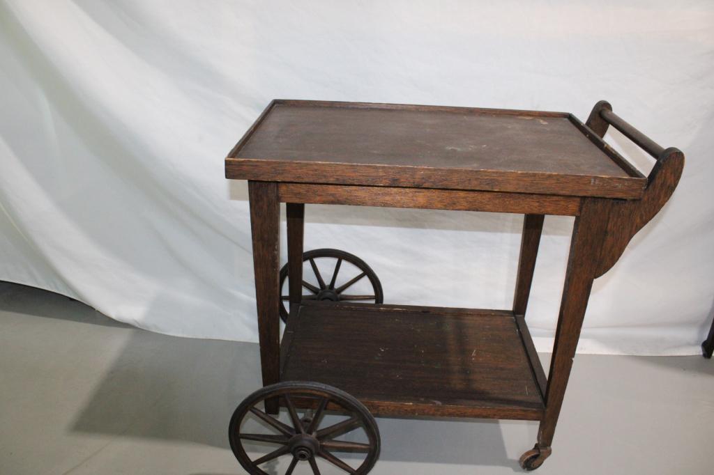 Antique Oak Tea Cart (1 of 3)