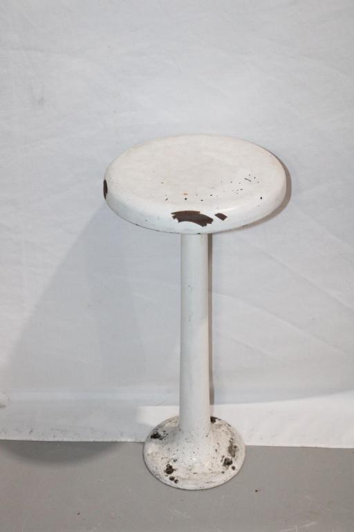 Cast Iron White Soda Shop Stool (1 of 4)