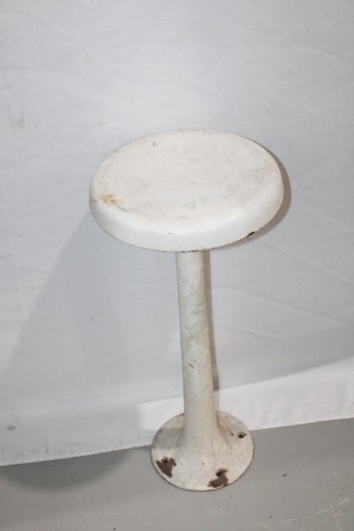 Cast Iron White Soda Shop Stool (1 of 4)