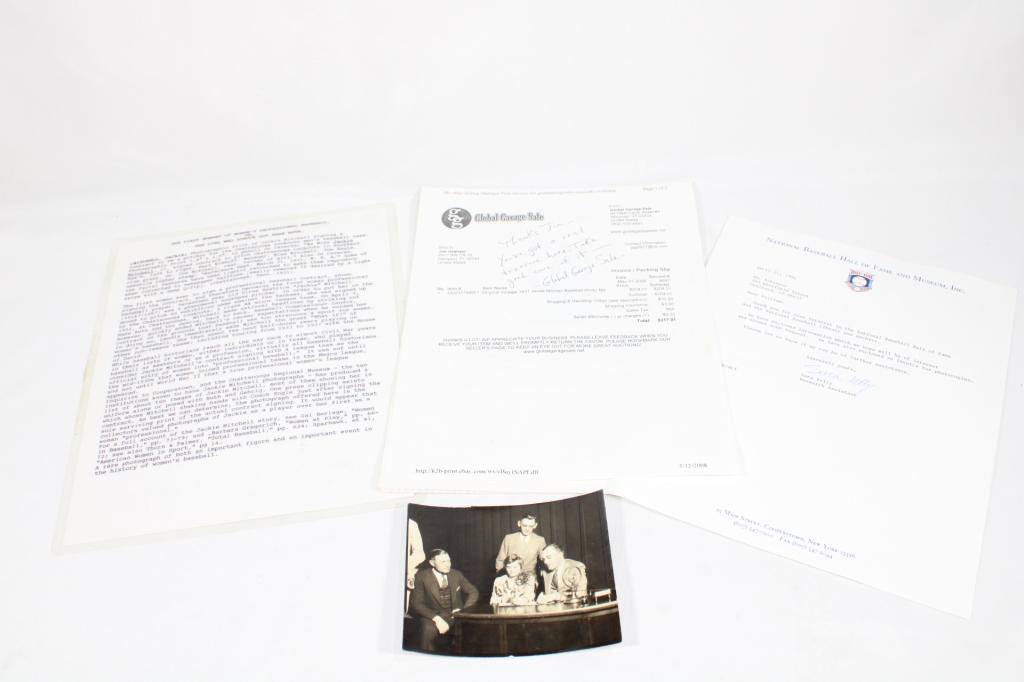 Original 1931 Photo of Jackie Mitchell Signing (1 of 6)