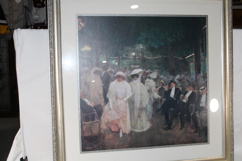 The Gardens of Paris Print - Jean Beraud: measures about 34 inches square framed