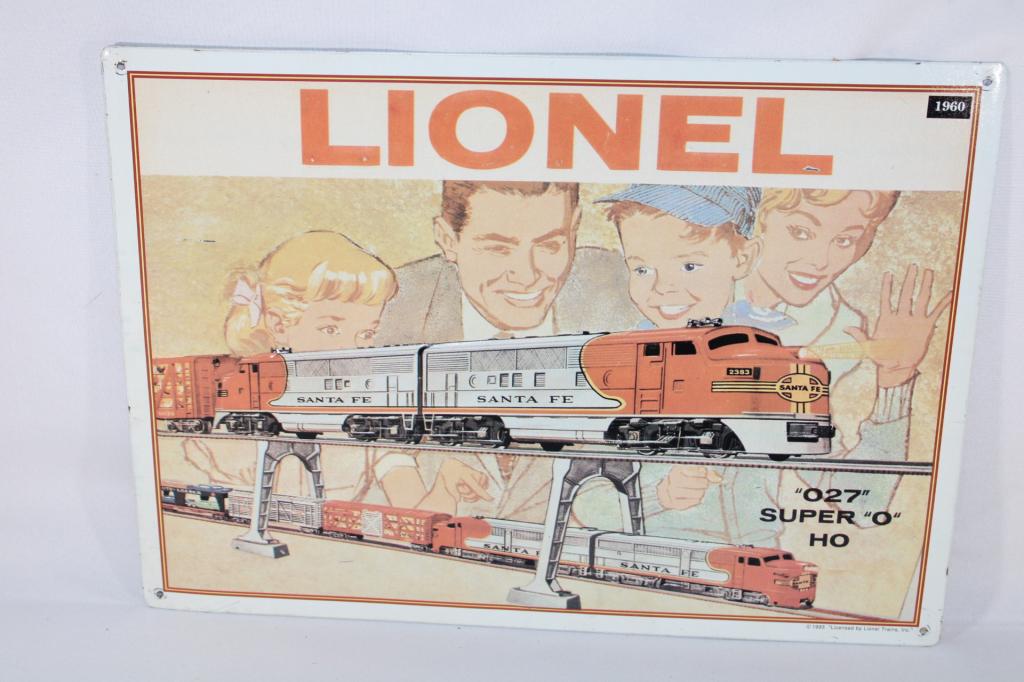 Lionel Train Super O 1960 Catalog Metal Sign: c. 1993 - measures about 16 1/2 inches by 12 inches