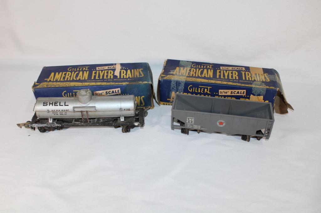 Pair -American Flyer Gilbert Coal & Shell Cars (1 of 3)