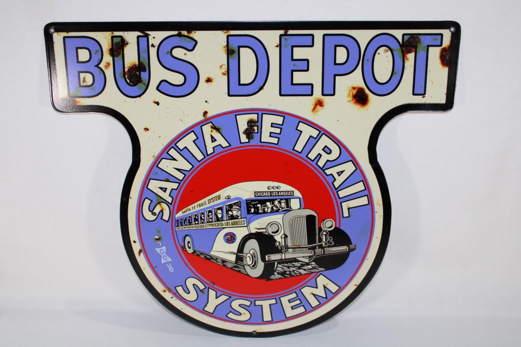Santa Fe Trail Bus Depot Metal Sign (1 of 4)