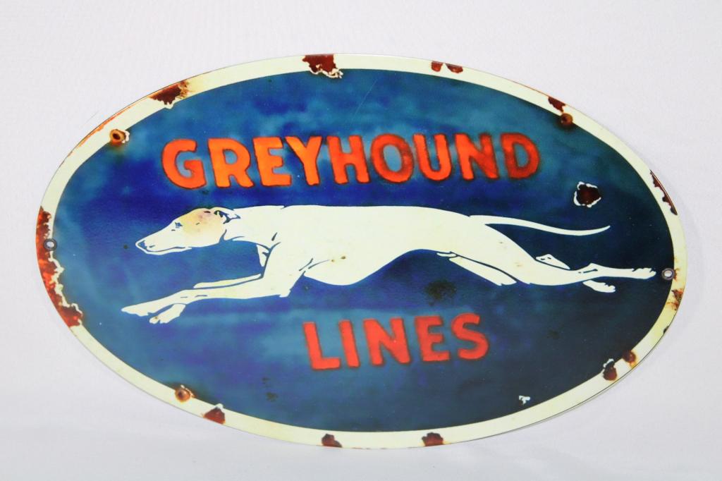 Oval Greyhound Lines Metal Sign (1 of 3)