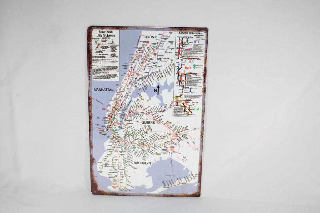 New York City Subway Metal Wall Map (1 of 3)