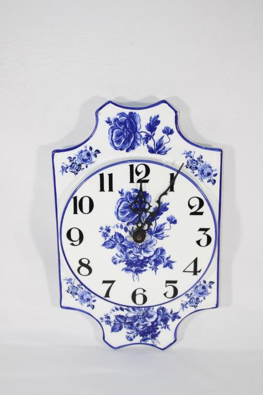 Blue and White Ceramic Wall Clock - Delft Style (1 of 3)